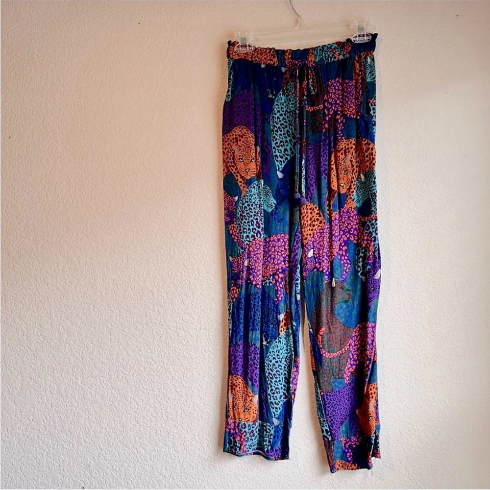 FARM Rio Midnight Leopard Pants Size S - Picture 2 of 4